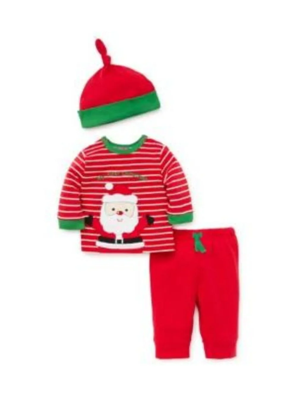 Little Me Red Baby Boys 12m Santa Long Sleeve Shirt & Jogger Set